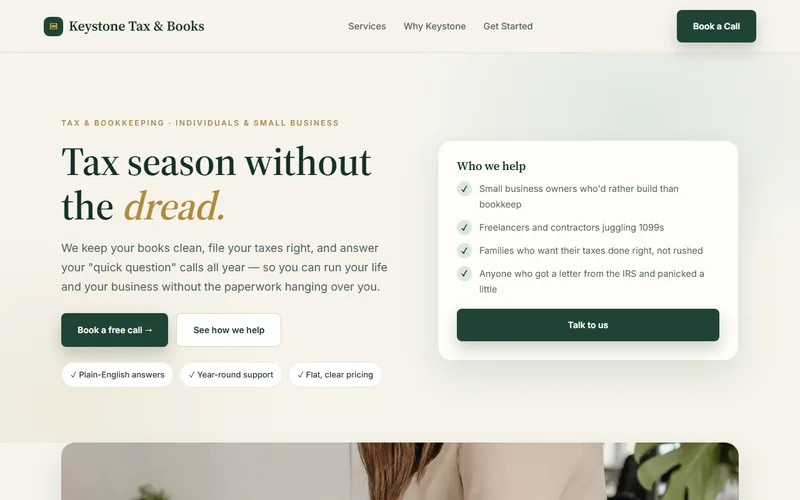 Keystone Tax & Books — live demo site by P4 Web Studio