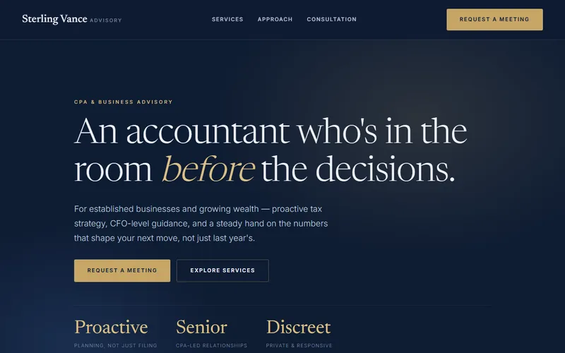 Sterling Vance Advisory — live demo site by P4 Web Studio
