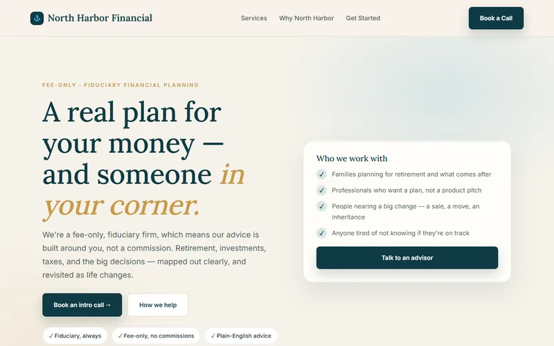 North Harbor Financial — live demo site by P4 Web Studio