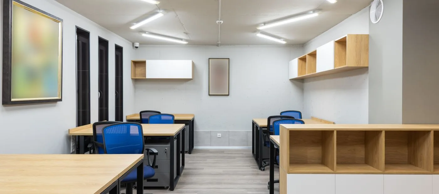 Meridian — a clean, well-kept commercial office floor