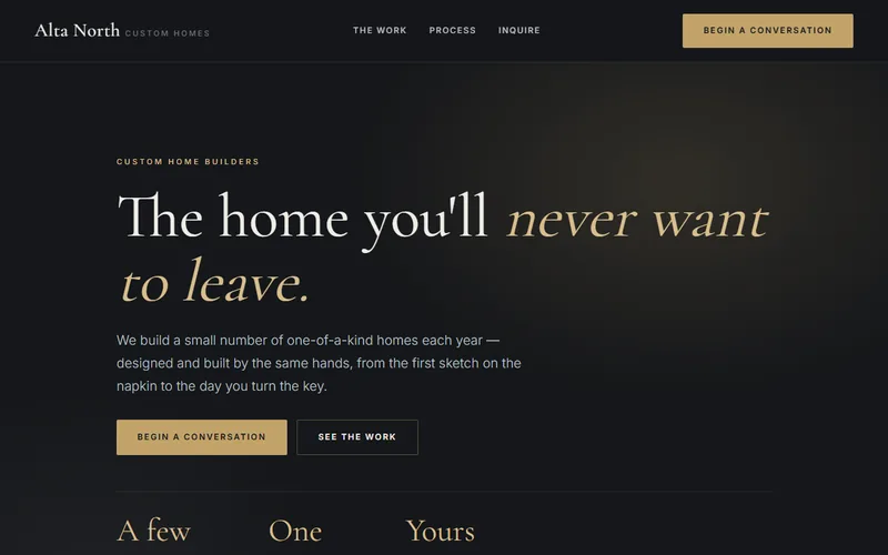Alta North Custom Homes — live demo site by P4 Web Studio