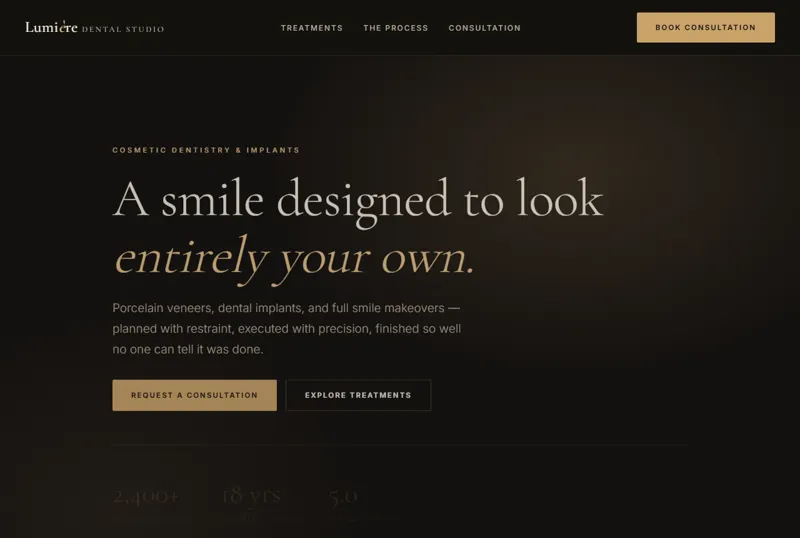 Lumière Dental Studio — live demo site by P4 Web Studio