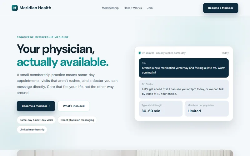 Meridian Health — live demo site by P4 Web Studio