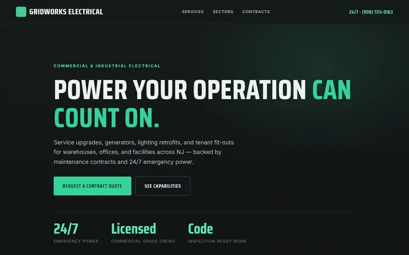 Gridworks Electrical — live demo site by P4 Web Studio
