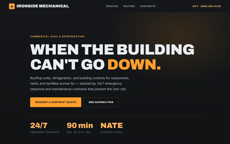 Ironside Mechanical — live demo site by P4 Web Studio
