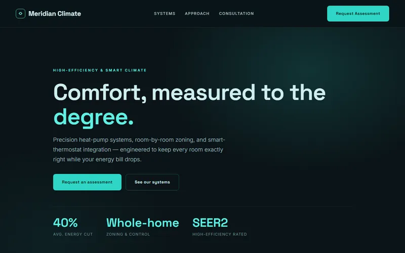 Meridian Climate — live demo site by P4 Web Studio