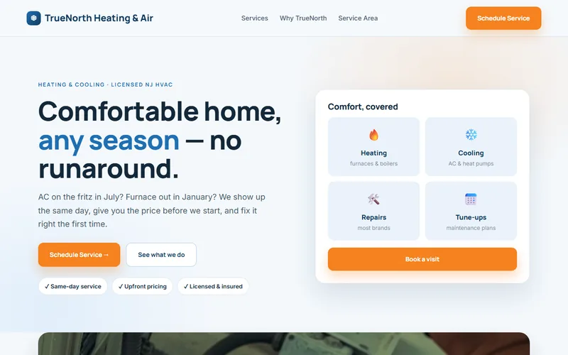 TrueNorth Heating & Air — live demo site by P4 Web Studio