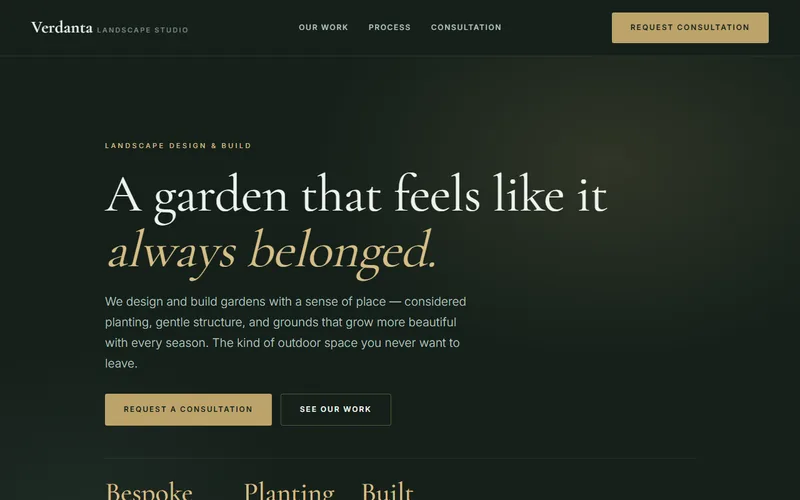 Verdanta Landscape Studio — live demo site by P4 Web Studio