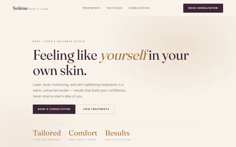 Solène Body & Laser — live demo site by P4 Web Studio