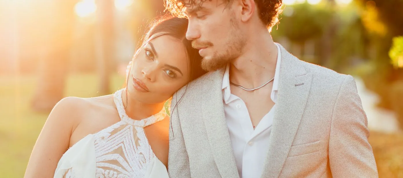 Evenlight Studio — a couple together in soft golden light at the end of the day