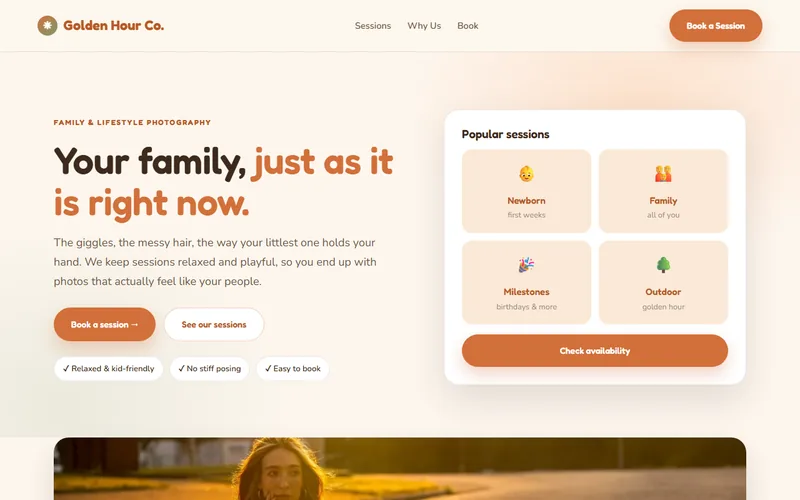 Golden Hour Co. — live demo site by P4 Web Studio