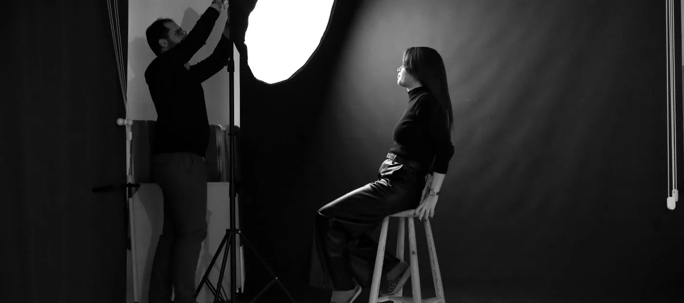 Northframe — a lit set being dialed in during a studio shoot