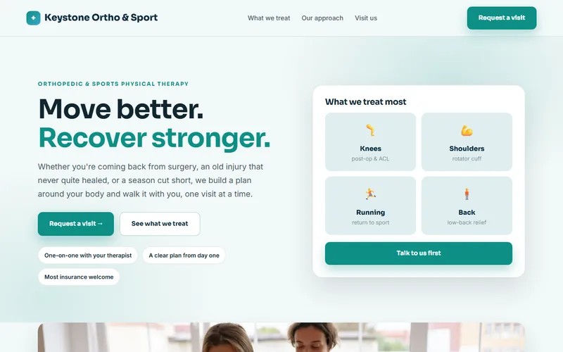 Keystone Ortho & Sport PT — live demo site by P4 Web Studio