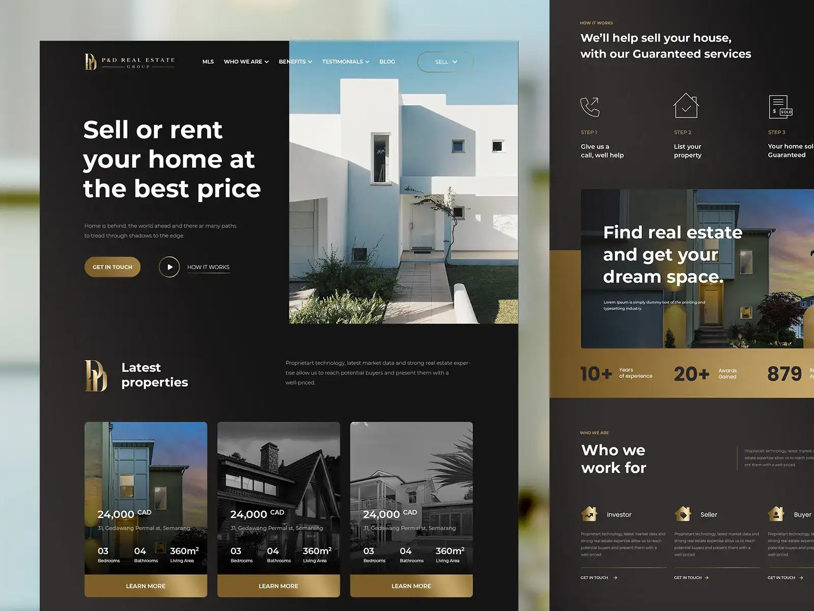 Simple real estate website preview