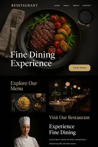 Restaurant website style preview