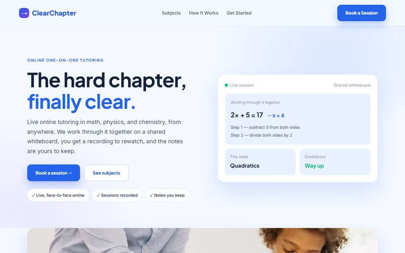 ClearChapter — live demo site by P4 Web Studio