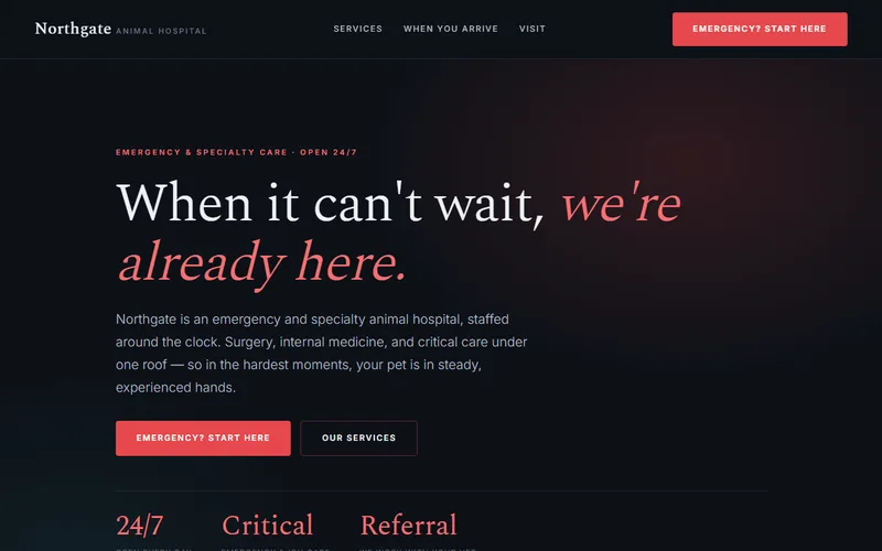 Northgate Animal Hospital — live demo site by P4 Web Studio
