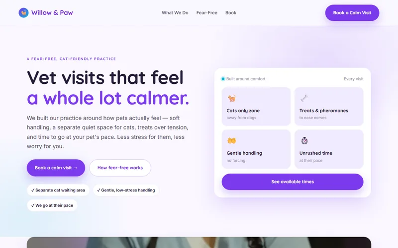 Willow & Paw — live demo site by P4 Web Studio