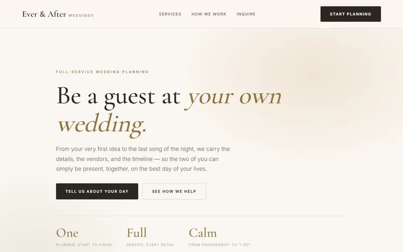 Ever & After Weddings — live demo site by P4 Web Studio