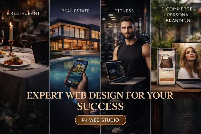 Preview of a luxury website design from P4 Web Studio