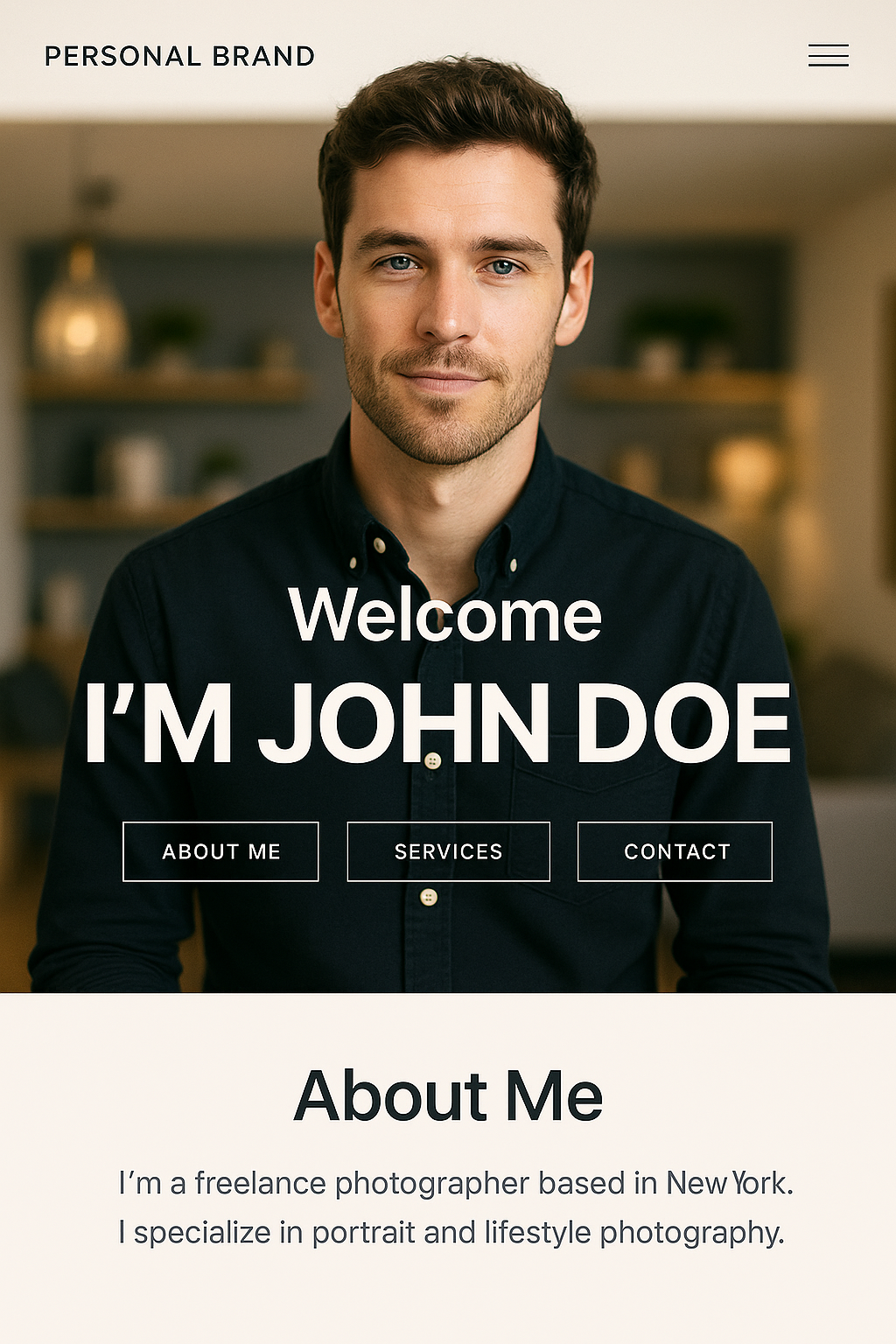 Personal brand website style preview