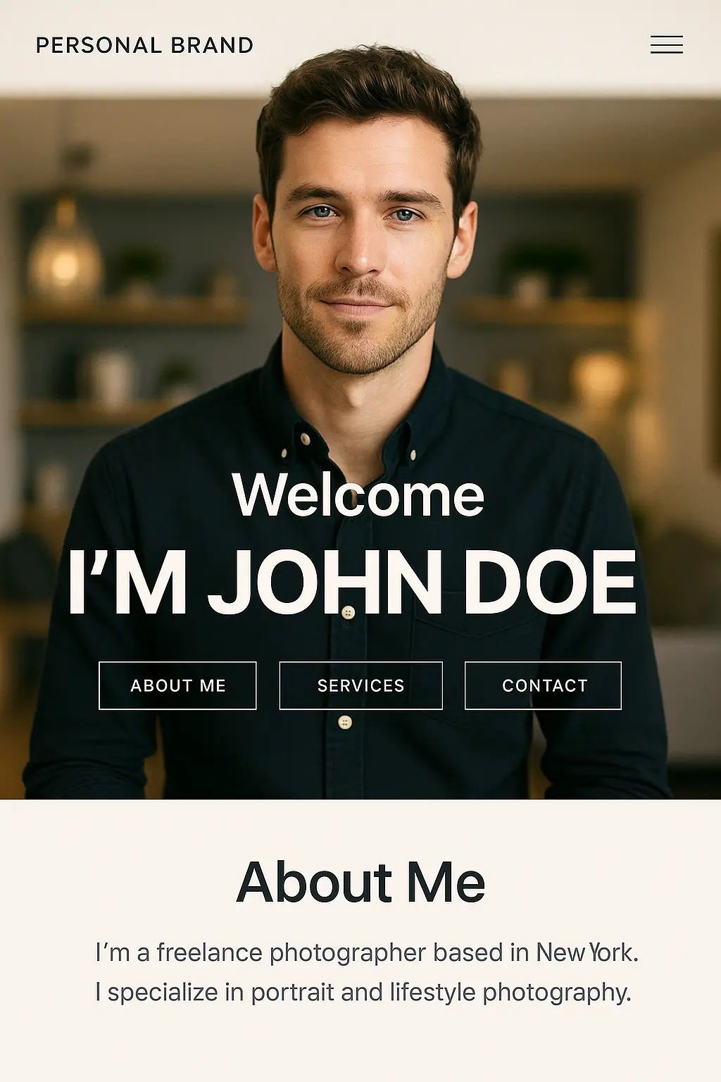 Personal brand website style preview