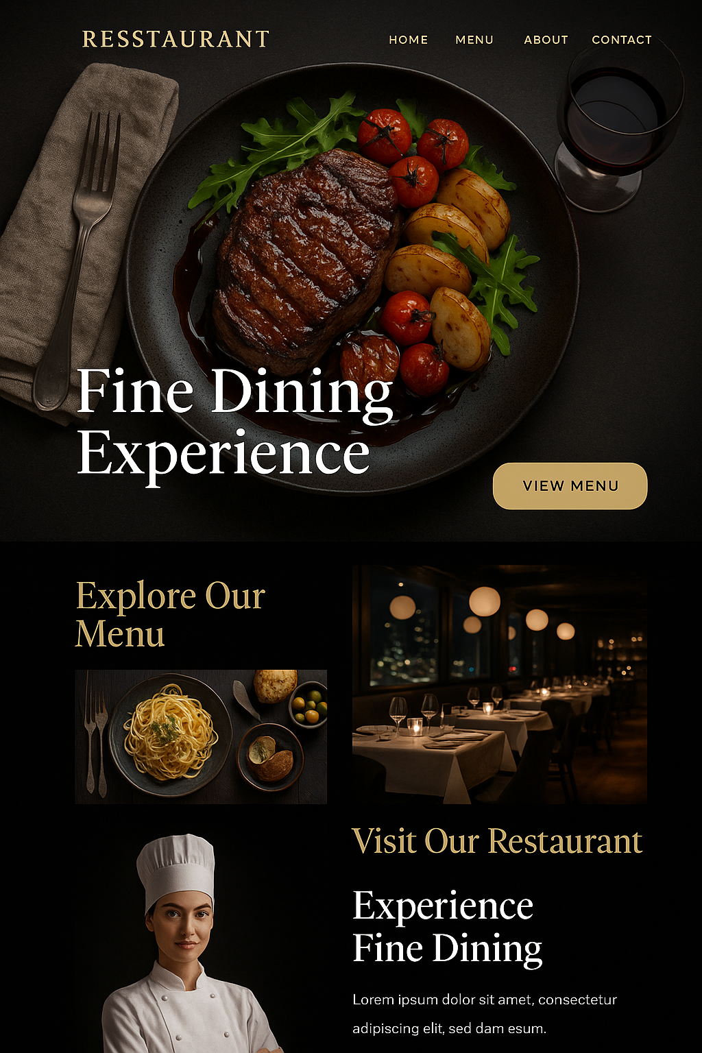 Restaurant website style preview