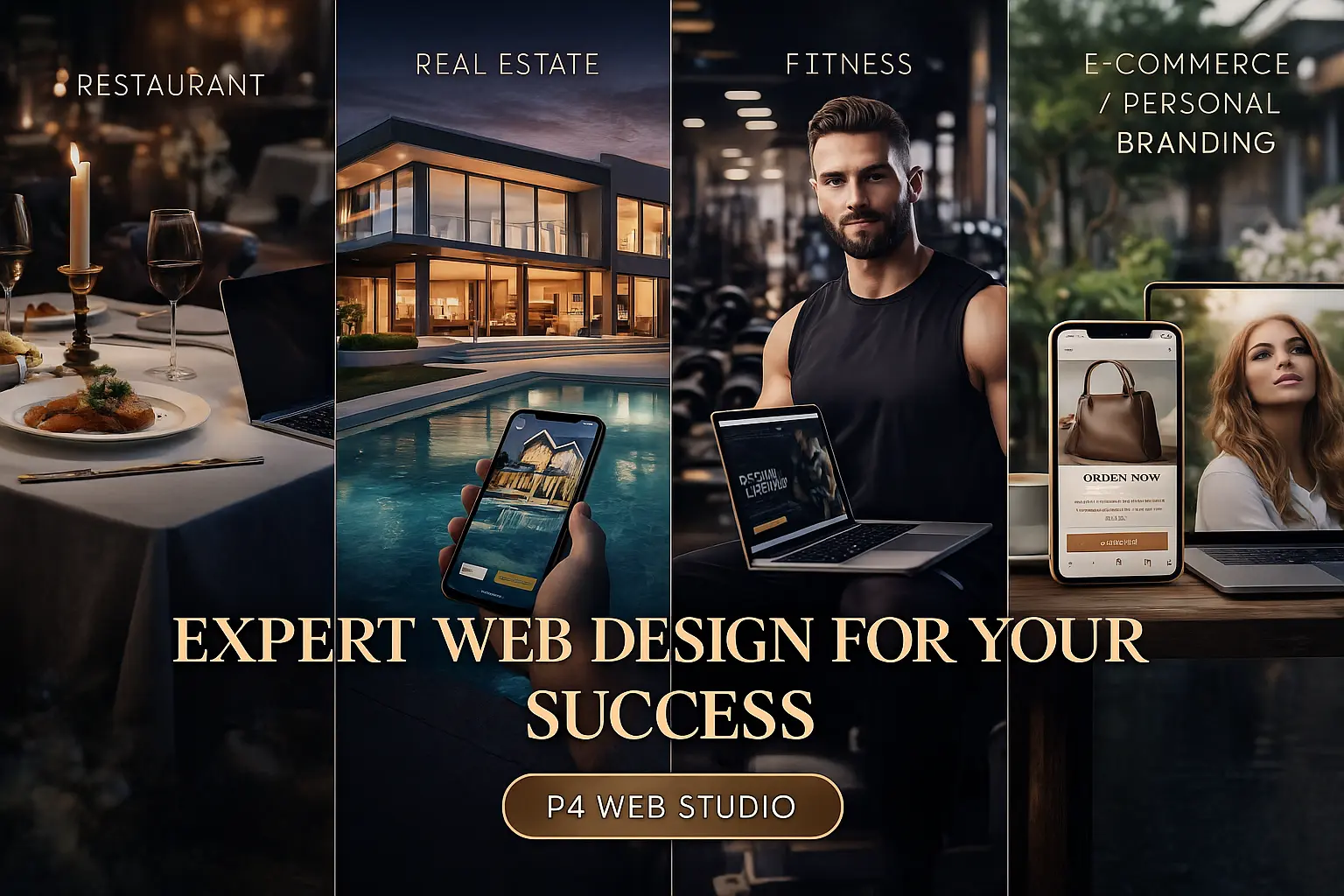 Preview of a luxury website design from P4 Web Studio