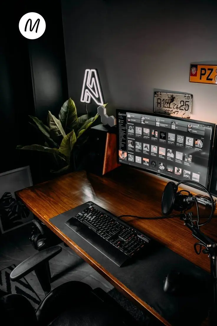 Portrait of a modern creator in a moody studio